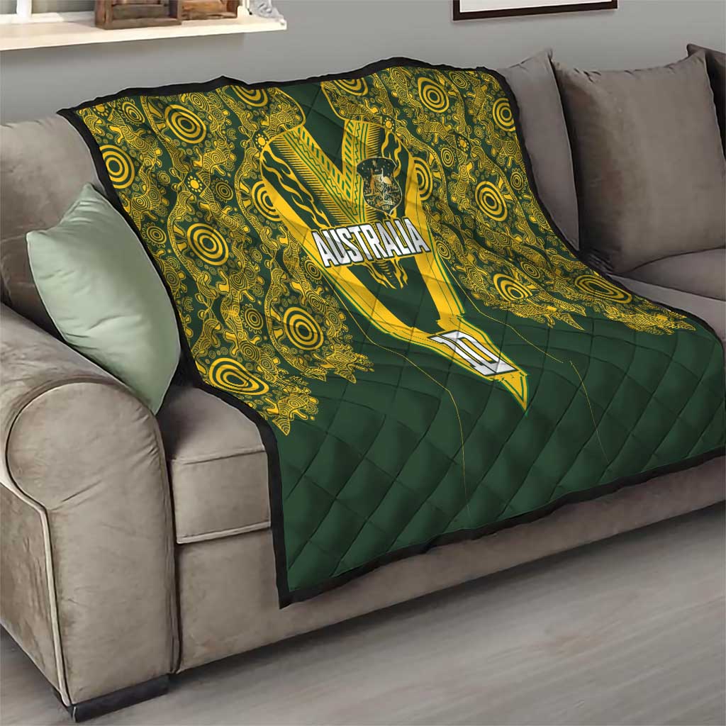 Australia Rugby Custom Quilt Aboriginal Art Sporty Style - Aussie Hoodie