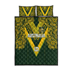 Australia Rugby Custom Quilt Bed Set Aboriginal Art Sporty Style - Aussie Hoodie