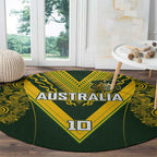 Australia Rugby Custom Round Carpet Aboriginal Art Sporty Style - Aussie Hoodie