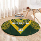 Australia Rugby Custom Round Carpet Aboriginal Art Sporty Style - Aussie Hoodie