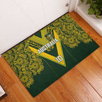 Australia Rugby Custom Rubber Doormat Aboriginal Art Sporty Style - Aussie Hoodie