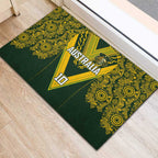 Australia Rugby Custom Rubber Doormat Aboriginal Art Sporty Style - Aussie Hoodie