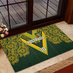 Australia Rugby Custom Rubber Doormat Aboriginal Art Sporty Style - Aussie Hoodie