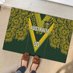 Australia Rugby Custom Rubber Doormat Aboriginal Art Sporty Style - Aussie Hoodie