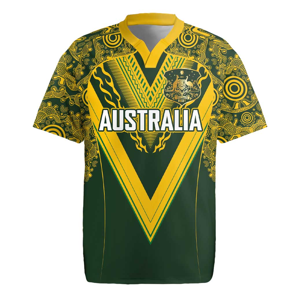 Australia Rugby Custom Rugby Jersey Aboriginal Art Sporty Style - Aussie Hoodie