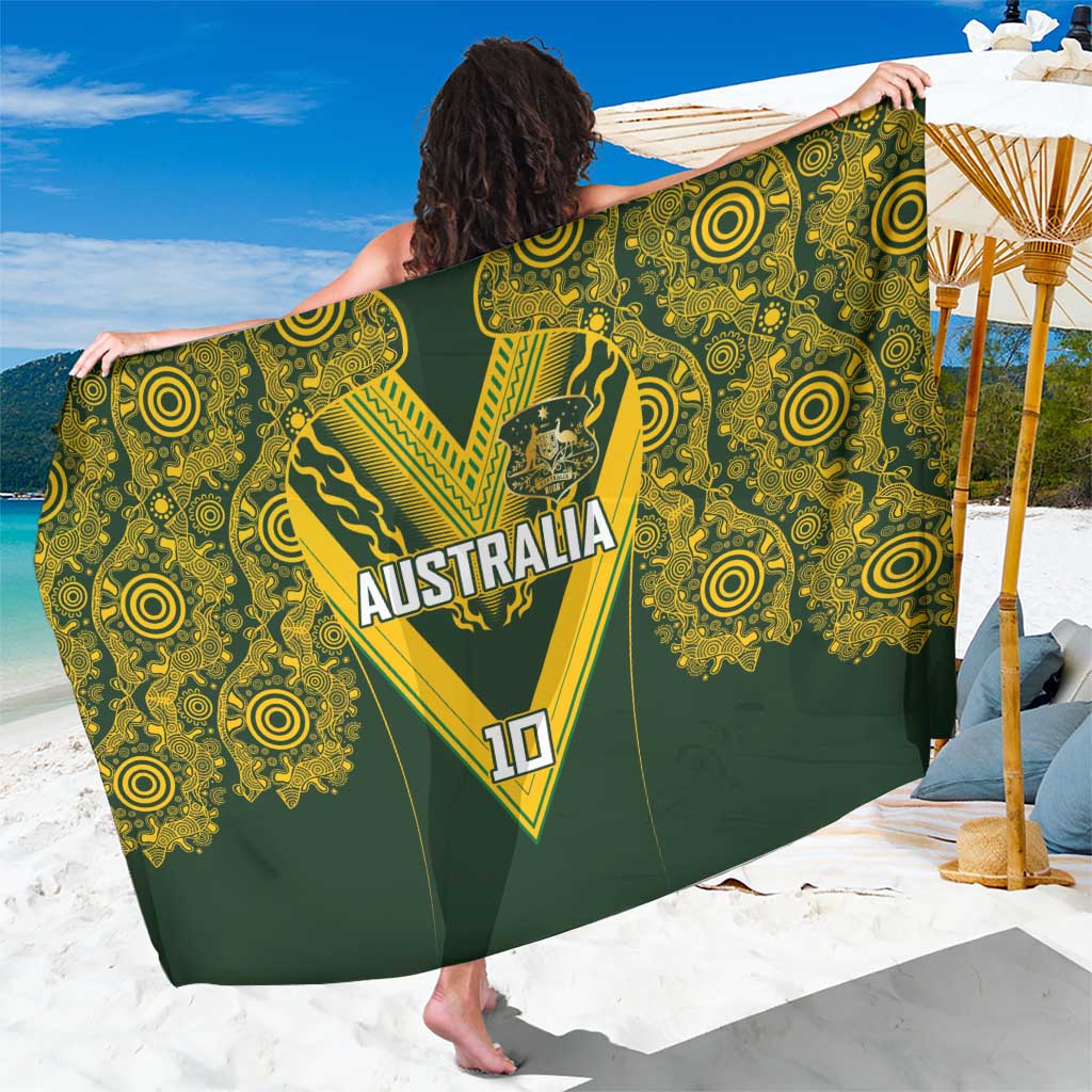 Australia Rugby Custom Sarong Aboriginal Art Sporty Style - Aussie Hoodie