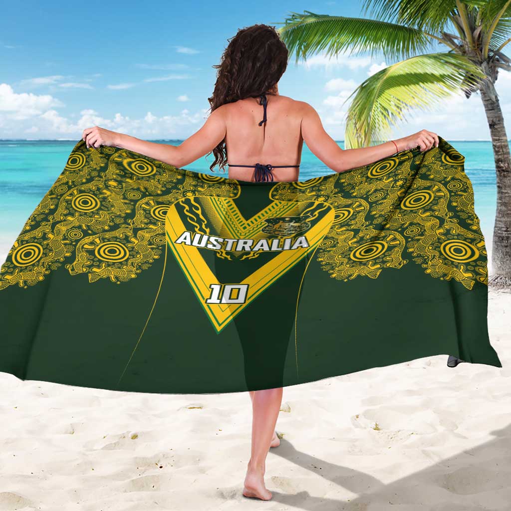 Australia Rugby Custom Sarong Aboriginal Art Sporty Style - Aussie Hoodie