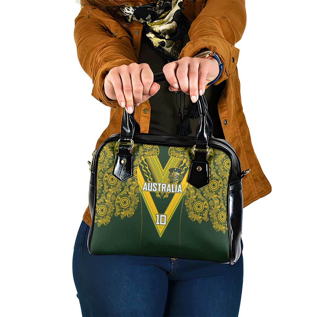 Australia Rugby Custom Shoulder Handbag Aboriginal Art Sporty Style - Aussie Hoodie