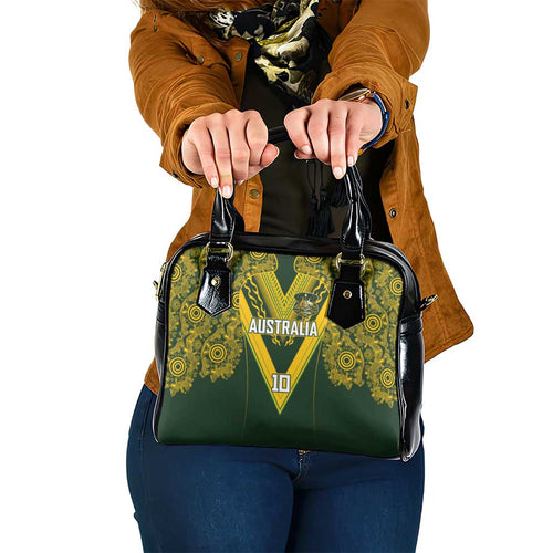 Australia Rugby Custom Shoulder Handbag Aboriginal Art Sporty Style - Aussie Hoodie