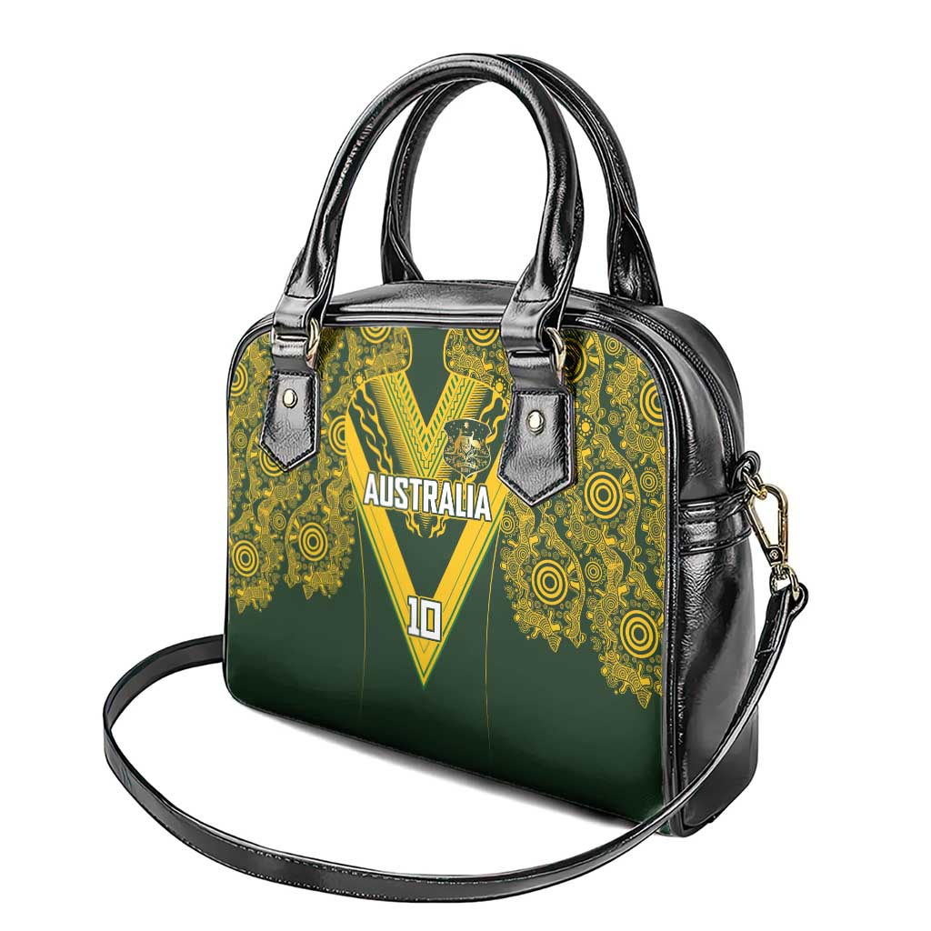 Australia Rugby Custom Shoulder Handbag Aboriginal Art Sporty Style - Aussie Hoodie