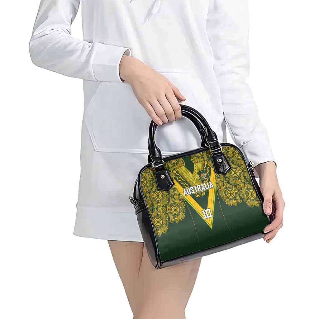 Australia Rugby Custom Shoulder Handbag Aboriginal Art Sporty Style - Aussie Hoodie