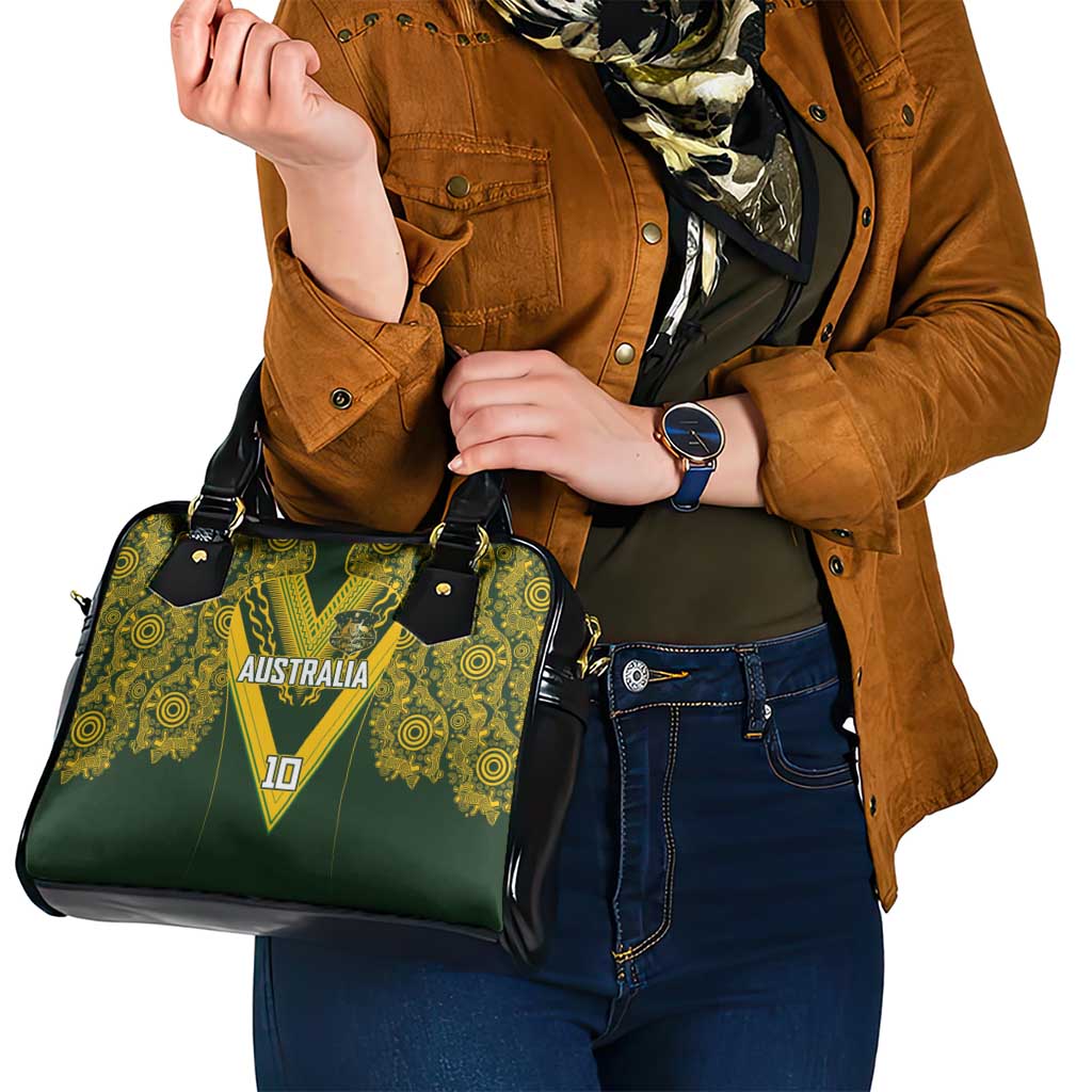 Australia Rugby Custom Shoulder Handbag Aboriginal Art Sporty Style - Aussie Hoodie