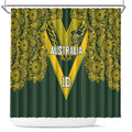 Australia Rugby Custom Shower Curtain Aboriginal Art Sporty Style - Aussie Hoodie