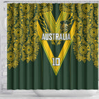 Australia Rugby Custom Shower Curtain Aboriginal Art Sporty Style - Aussie Hoodie