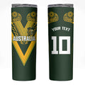 Australia Rugby Custom Skinny Tumbler Aboriginal Art Sporty Style - Aussie Hoodie