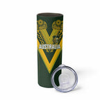 Australia Rugby Custom Skinny Tumbler Aboriginal Art Sporty Style - Aussie Hoodie
