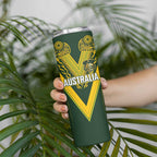 Australia Rugby Custom Skinny Tumbler Aboriginal Art Sporty Style - Aussie Hoodie