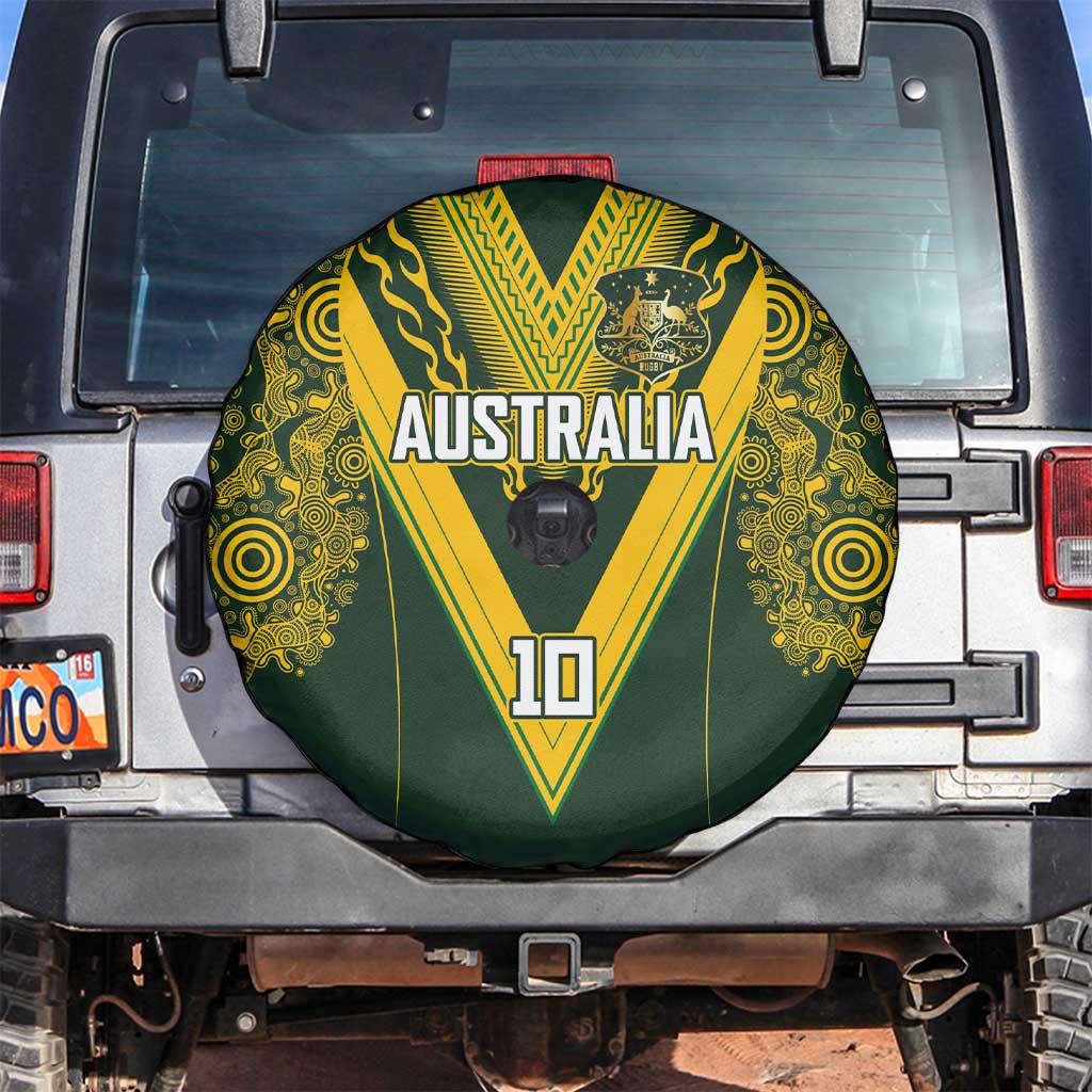 Australia Rugby Custom Spare Tire Cover Aboriginal Art Sporty Style - Aussie Hoodie