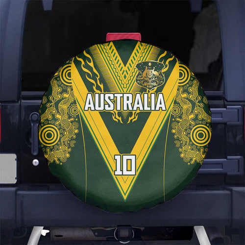 Australia Rugby Custom Spare Tire Cover Aboriginal Art Sporty Style - Aussie Hoodie