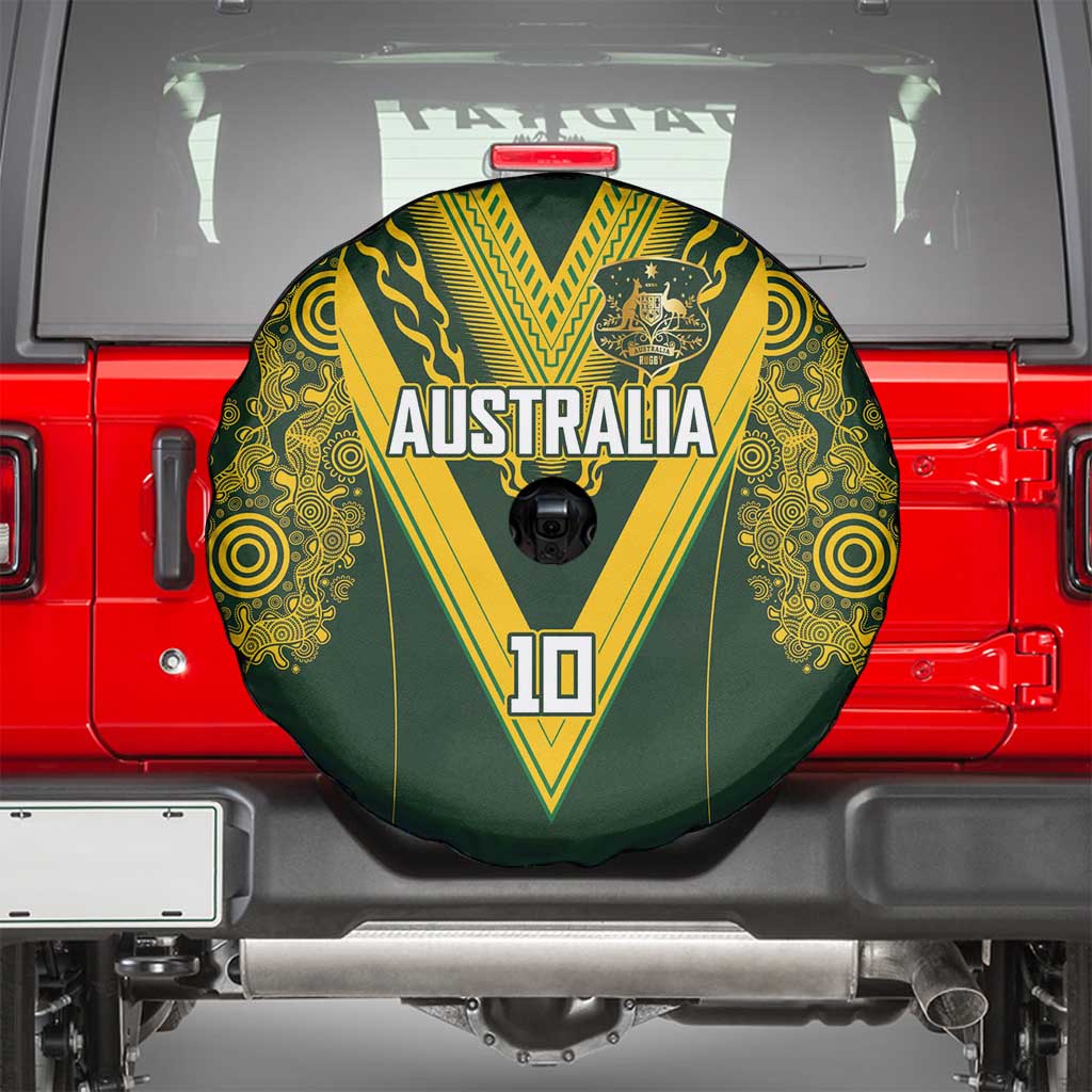 Australia Rugby Custom Spare Tire Cover Aboriginal Art Sporty Style - Aussie Hoodie