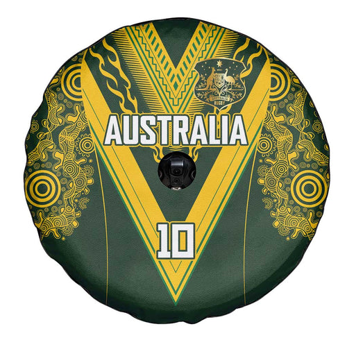 Australia Rugby Custom Spare Tire Cover Aboriginal Art Sporty Style - Aussie Hoodie