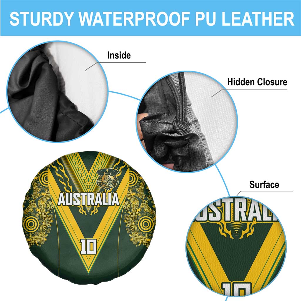 Australia Rugby Custom Spare Tire Cover Aboriginal Art Sporty Style - Aussie Hoodie