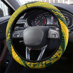 Australia Rugby Steering Wheel Cover Aboriginal Art Sporty Style - Aussie Hoodie