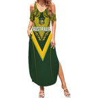 Australia Rugby Custom Summer Maxi Dress Aboriginal Art Sporty Style - Aussie Hoodie