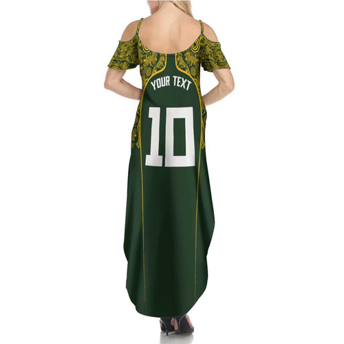 Australia Rugby Custom Summer Maxi Dress Aboriginal Art Sporty Style - Aussie Hoodie
