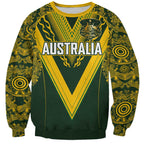 Australia Rugby Custom Sweatshirt Aboriginal Art Sporty Style - Aussie Hoodie