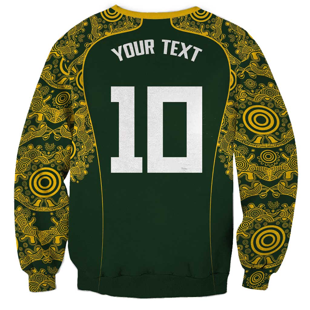 Australia Rugby Custom Sweatshirt Aboriginal Art Sporty Style - Aussie Hoodie