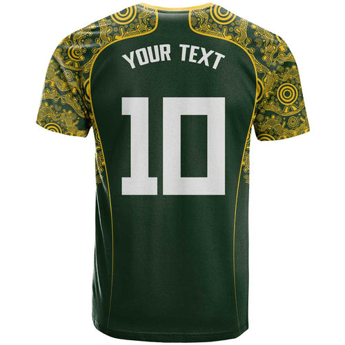 Australia Rugby Custom T Shirt Aboriginal Art Sporty Style - Aussie Hoodie
