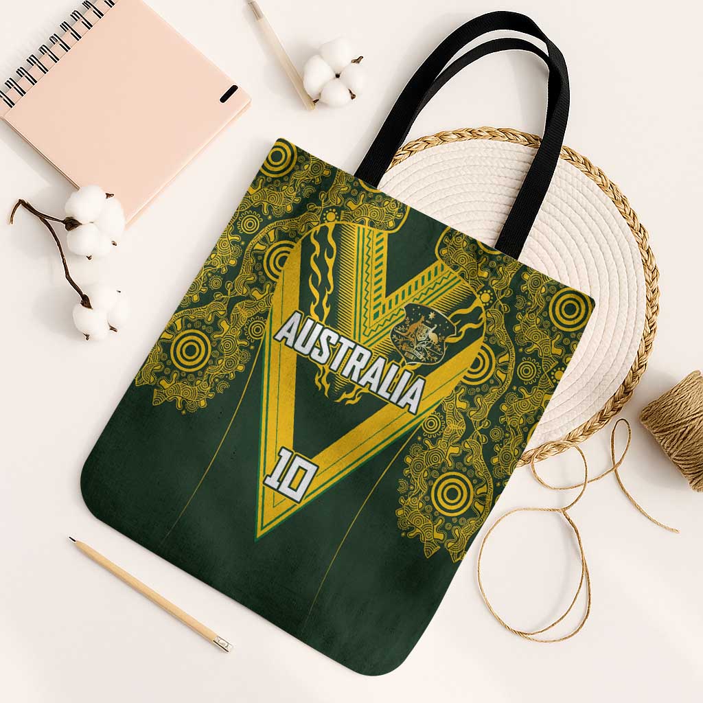 Australia Rugby Custom Tote Bag Aboriginal Art Sporty Style - Aussie Hoodie