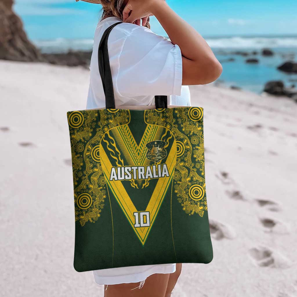 Australia Rugby Custom Tote Bag Aboriginal Art Sporty Style - Aussie Hoodie