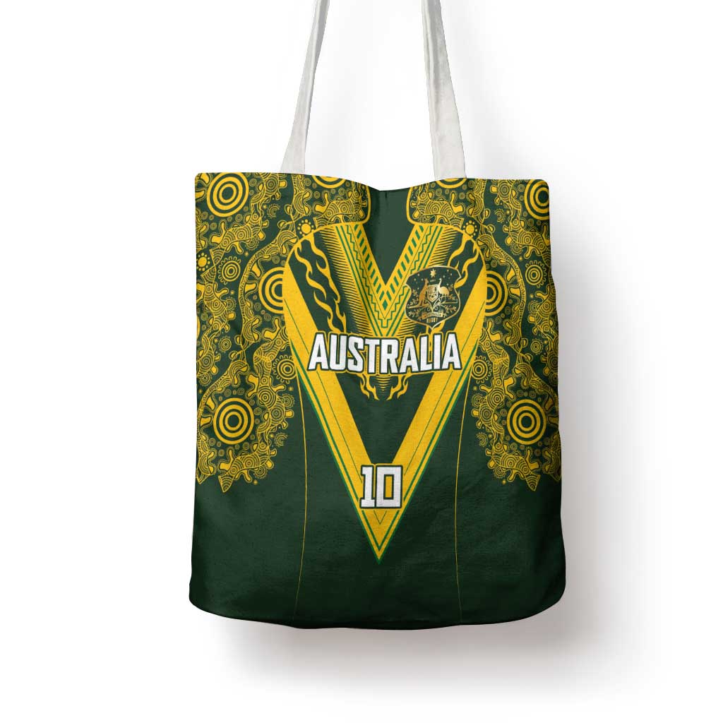 Australia Rugby Custom Tote Bag Aboriginal Art Sporty Style - Aussie Hoodie
