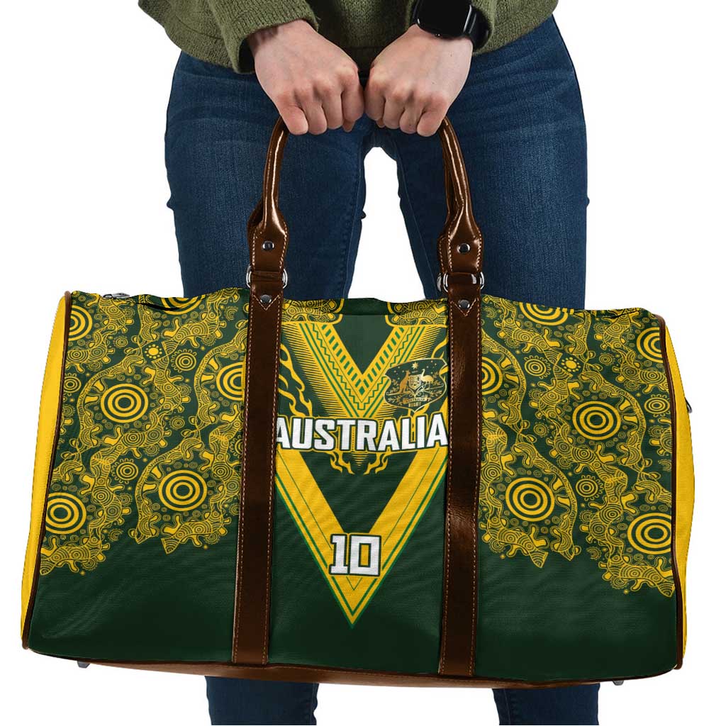 Australia Rugby Custom Travel Bag Aboriginal Art Sporty Style - Aussie Hoodie