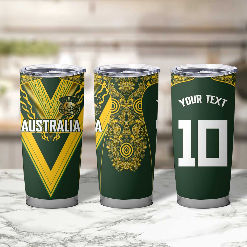 Australia Rugby Custom Tumbler Cup Aboriginal Art Sporty Style - Aussie Hoodie