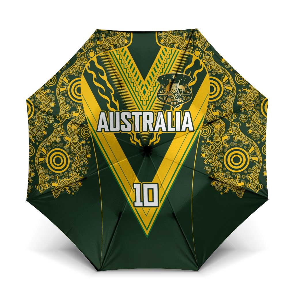 Australia Rugby Custom Umbrella Aboriginal Art Sporty Style - Aussie Hoodie