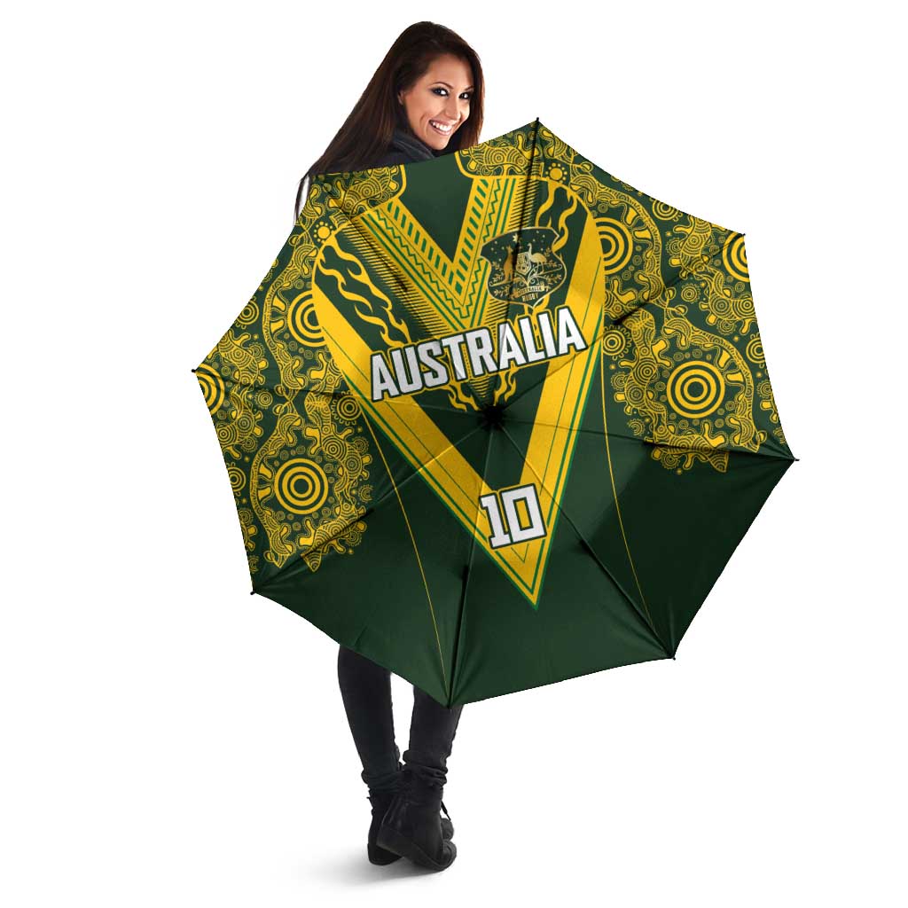 Australia Rugby Custom Umbrella Aboriginal Art Sporty Style - Aussie Hoodie