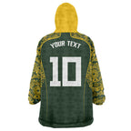 Australia Rugby Custom Wearable Blanket Hoodie Aboriginal Art Sporty Style - Aussie Hoodie