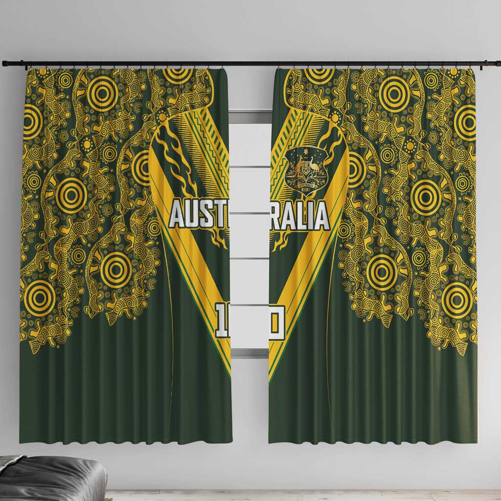 Australia Rugby Custom Window Curtain Aboriginal Art Sporty Style - Aussie Hoodie