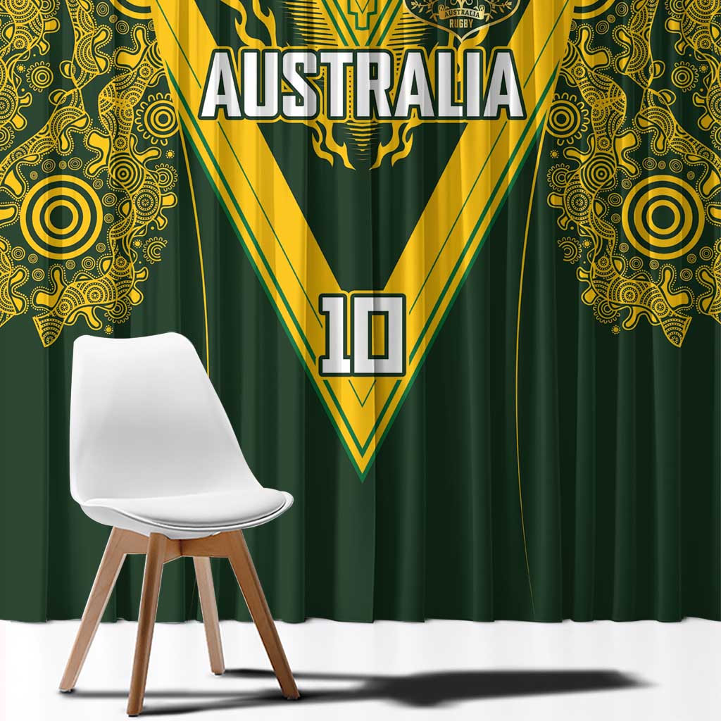 Australia Rugby Custom Window Curtain Aboriginal Art Sporty Style - Aussie Hoodie