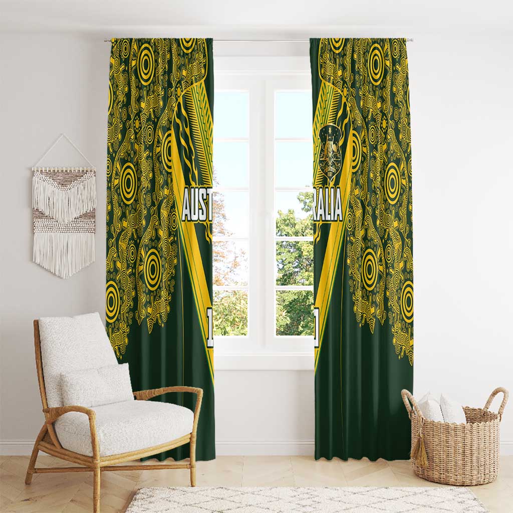 Australia Rugby Custom Window Curtain Aboriginal Art Sporty Style - Aussie Hoodie