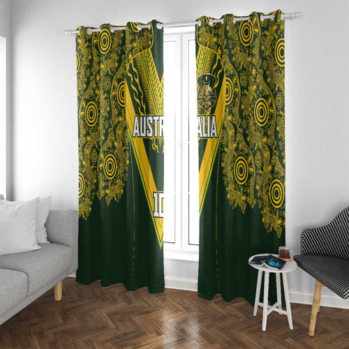 Australia Rugby Custom Window Curtain Aboriginal Art Sporty Style - Aussie Hoodie