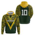 Australia Rugby Custom Zip Hoodie Aboriginal Art Sporty Style - Aussie Hoodie