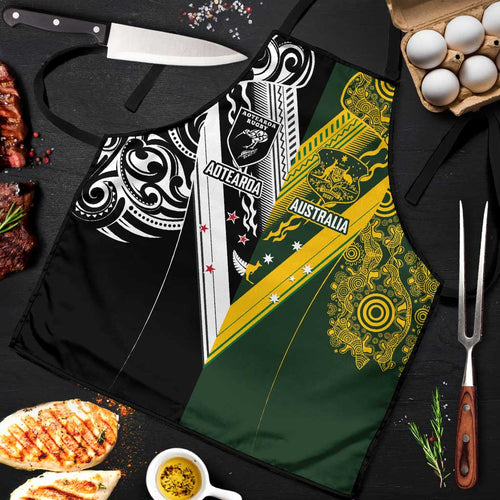 Aotearoa Australia Rugby Apron Maori and Aboriginal Art Sporty Style - Aussie Hoodie