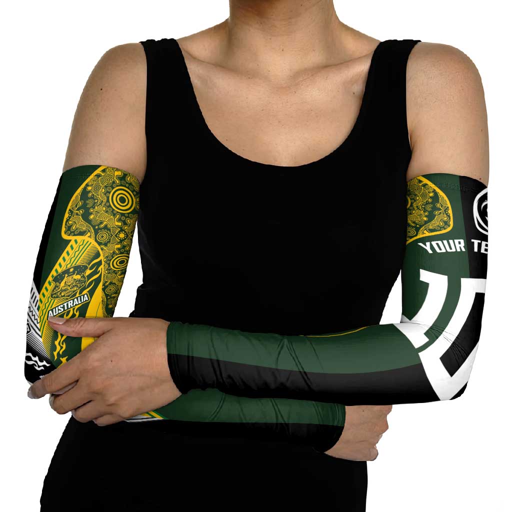 Aotearoa Australia Rugby Custom Arm Sleeves Maori and Aboriginal Art Sporty Style - Aussie Hoodie