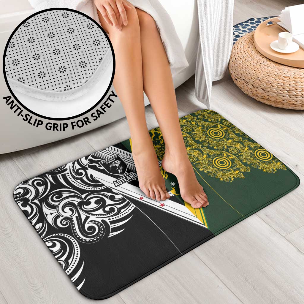 Aotearoa Australia Rugby Bathroom Set Maori and Aboriginal Art Sporty Style - Aussie Hoodie