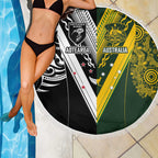 Aotearoa Australia Rugby Beach Blanket Maori and Aboriginal Art Sporty Style - Aussie Hoodie