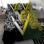 Aotearoa Australia Rugby Bedding Set Maori and Aboriginal Art Sporty Style - Aussie Hoodie